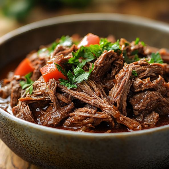 Carne desfiada ao molho